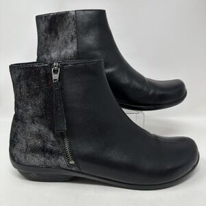 Dansko Otis Ankle Boots Womens 42 Black 11 12 Leather Side Zip Bootie 5613020210